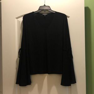 Black cold shoulder blouse